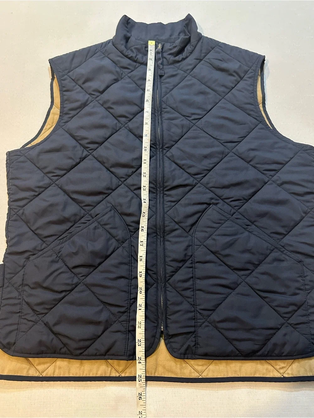 J.Crew Quilted Navy Vest Men’s Medium